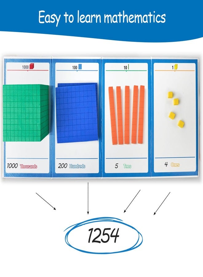 Stochastic Box Foam Base Ten Blocks for Place Value, Early Counting, Manipulatives, Counters, Cubes - Kids Math Learning Tool - Image 2